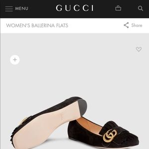 Gucci Kid Scamosciato Nero Ballet Flats